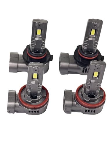 and 𝟗𝟎𝟎𝟓/𝐇𝐁𝟑 Bulbs Combo, 160,000LM 1500% Wider Driving Vision Mini Size, 9005 H11 Fog Lights with Fan, Plug and Play, Pack of 4 (9005 H11)