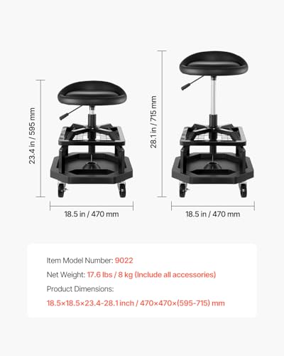 Industrial Black Pneumatic Garage Seat (Black)