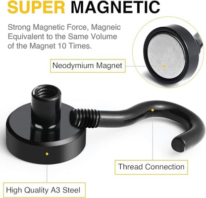 Magnetic Hooks 100pcs 30lbs Cruise Essentials 2026 Magnet Hook Black (Black / 0.63in)