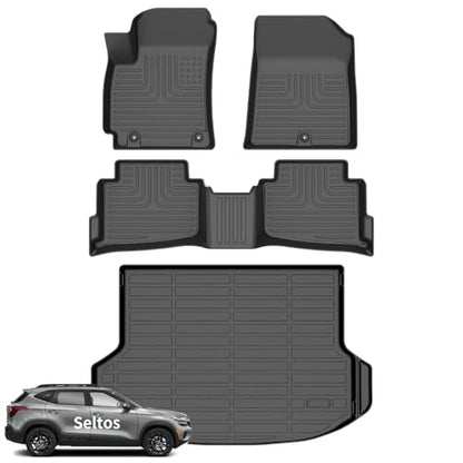 Floor Mats and Cargo Liner for Kia Seltos 2024 2025 2026 (BLACK)
