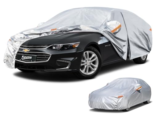6 Layers Waterproof Car Cover for Chevrolet Chevy Malibu 1997 (LM-Silver / 17. Custom Fit Chevrolet Malibu)