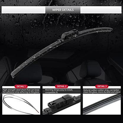 Front Windshield Wiper Blades for BMW X6 2020 (For BMW X6 / 2020-2026)