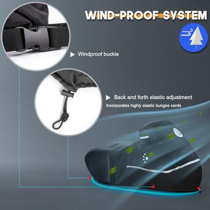 Motorcycle Cover 420D Heavy Duty All Season Universal Weather Waterproof Outdoor Protection 86" XL Vehicle Cover (Black / 86" - XL)