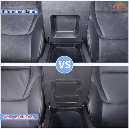 Car Armrest Hidden Storage Box Compatible with Toyota Land Cruiser 250 Prado J250 LC250 2024 2025 Car Center Console Handrail Privacy Storage Box Organizer Tray ABS Insert Pallet Manager Accessories (Black(B))