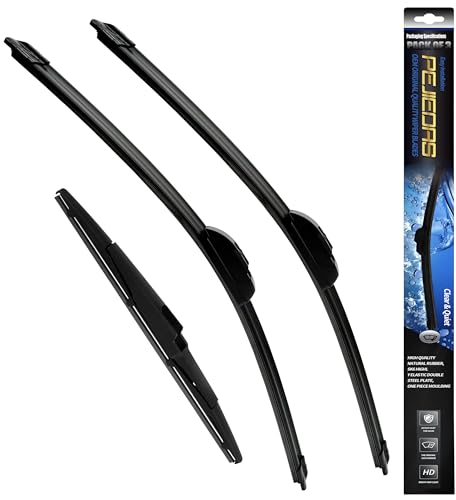 3 Wipers Front Wiper + Rear Wiper Blades for Hyundai Santa Fe 2019 ((26″+16″+12 ) Front + Rear)