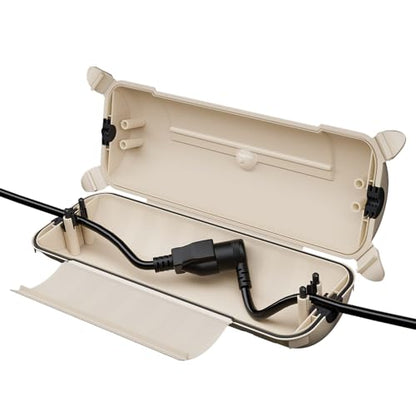 Outdoor Extension Cord Safety Cover (Almond / Medium Box: 9.5" L x 3" W x 2.9" H)