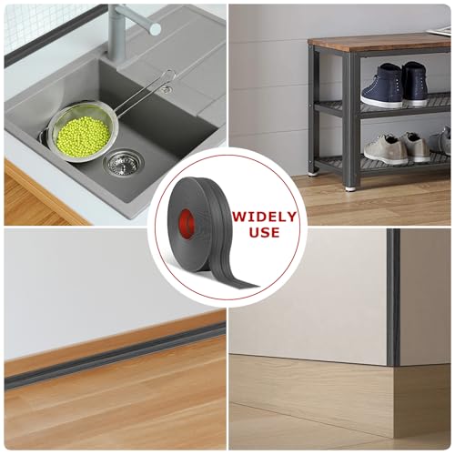 Wall Corner Protector Peel and Stick Corner Trim Molding (0.8 In x 40 Ft / Deep Gray Wood)