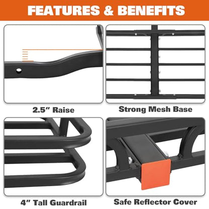 Hitch Cargo Carrier Basket for SUV (53" x 19" x 4")