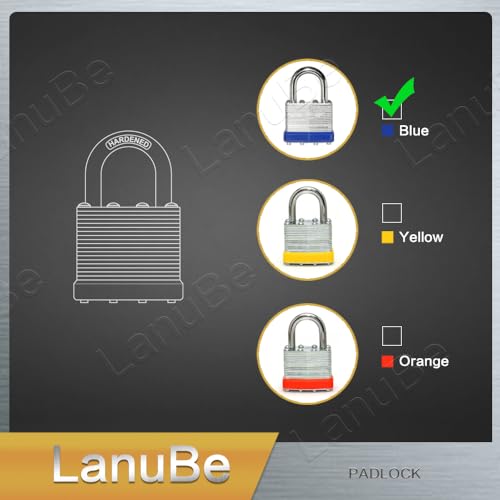 Laminated Keyed Alike Padlock 24 Pack 1.6 (24 Pack Blue)