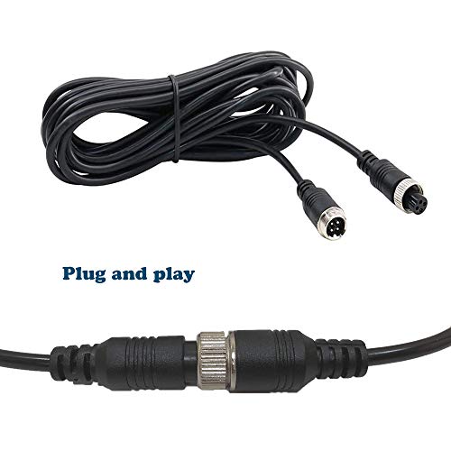 17FT / 5m Backup Camera Cable, 4-pin Aviation Video Extension Cable, Car Video Extension Cable Backup Camera Extension Cable,AV Extension Cable CCTV Rear View Camera,Car Video System (17-FT)