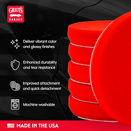 12215 6.5 in Red Foam Waxing Pads (6.5" Pads (Set of 6))