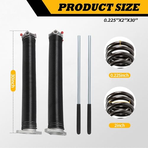 Pair of 2" Garage Door Torsion Springs 0.225X2"X30" (0.225X2"X30")