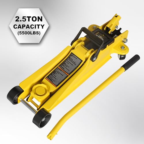 2.5 Ton Trolley Jack Hydraulic Low Profile Floor Jack for Cars Lift with Single Piston Lift Pump (Steel / 2.5T low profile single pump)
