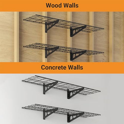 Garage Shelving (Black / 2 pack-1x4 ft)