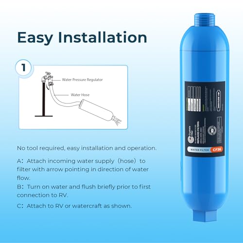 RV Marine Inline Filter with 1 Flexible Hose 2 (2 Count(Pack of 1))