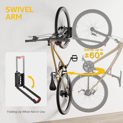 No Lift Swivel Bike Wall Mount (4-Pack)