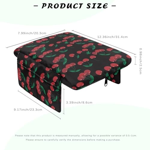 Cherry Black Car Center Console Cover Universal Armrest Box Protector Scratch Resistant Wear (Cherry Black)