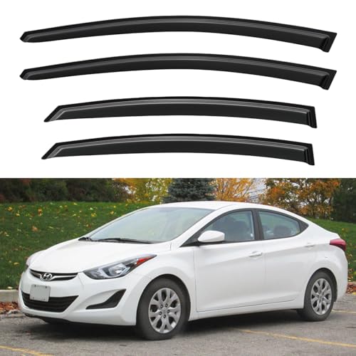 Window Visors Rain Guards for 2011 (2011-2016 Hyundai Elantra Sedan)