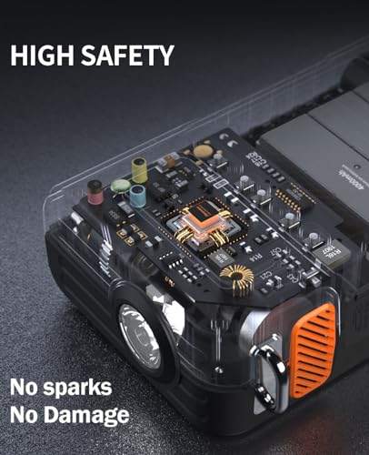 8000A Jump Starter with Air Inflator & Deflator Compressor (Black-9IN1)