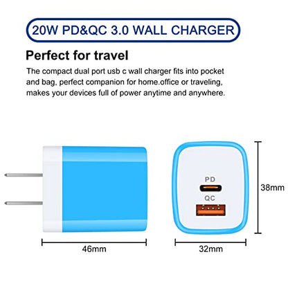 USB C Wall Charger (rose-red,blue,purple)