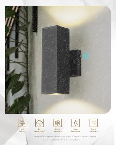 Modern Outdoor Wall Light (Black 2PK)