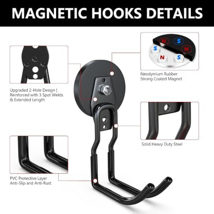 Heavy Duty Magnetic Hooks (2.6"x2-ZMJ / Black)