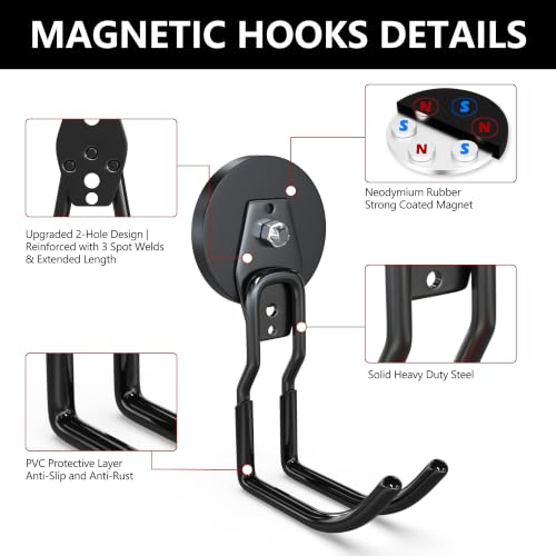 Heavy Duty Magnetic Hooks (2.6"x4-ZMJ / Black)