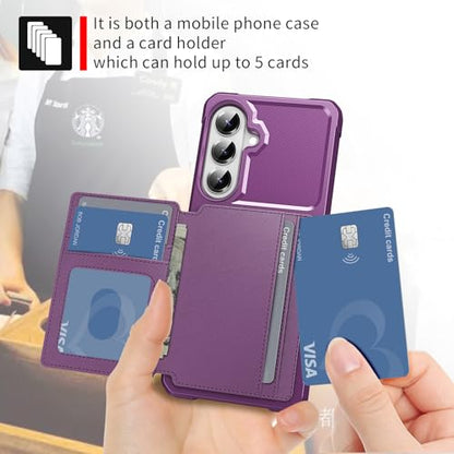 For Samsung Galaxy S26 Plus Card Holder Case (Purple / Galaxy S26 Plus)