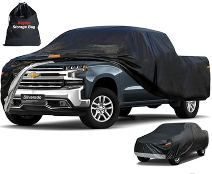 Heavy Duty Truck Cover for Chevy Silverado 1500 (5-Silverado 1500(1998-2025) Crew Cab SB Bed / PE-Black)