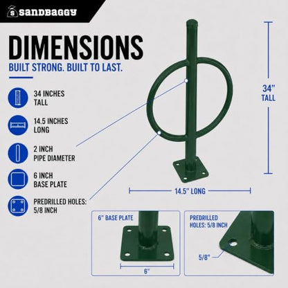 Post and Ring Bike Rack (Green)