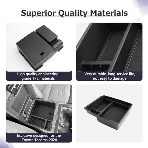2025 2026 Tacoma Center Console Organizer Fit for 2024 2025 2026 Tacoma Accessories Armrest Storage Box Armrest Organizer Insert Tray Armrest Console Organizer