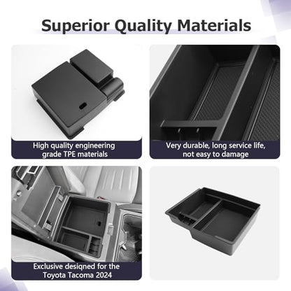 2025 2026 Tacoma Center Console Organizer Fit for 2024 2025 2026 Tacoma Accessories Armrest Storage Box Armrest Organizer Insert Tray Armrest Console Organizer
