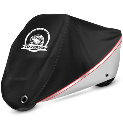 Motorcycle Cover Waterproof for Touring Models (XXL-104 inch / Silver)