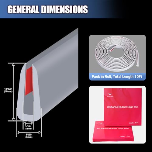 Rubber Edge Trim (Fit 1/16" - L10' / Grey)