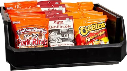 Extra Large Stackable Plastic Storage Bins (Black / Extra Large, 4-Pack)