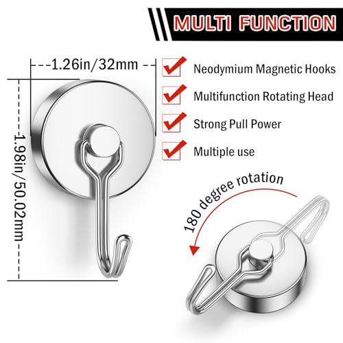 Magnetic Hooks (Silver / 1.26in)