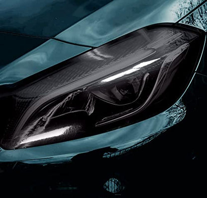 Extra Wide Headlight Taillight Vinyl Tint Wrap (60" x 60" / Smoke Black)