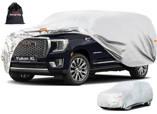 6 Layers Waterproof SUV Car Cover for GMC Yukon XL 2000 (LM-Silver / 32. Custom Fit GMC Yukon XL)