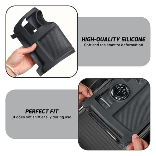 for 2022 2023 2024 2025 Ford Fusion Car Gear Shift Panel Trim Cover Silicone Center Console Waterproof Coaster Black Wireless Charging Protective Pad Automotive Interior Accessories (for Ford Fusion 2022 2023 2024 2025)