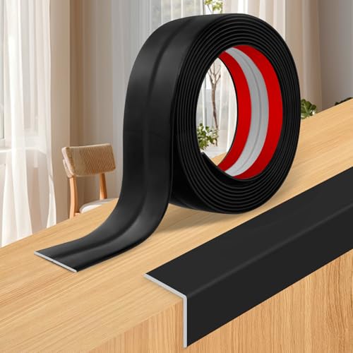 Wall Corner Protector Moulding Trim Peel and Stick (Black / 1.6 In x 40 Ft)