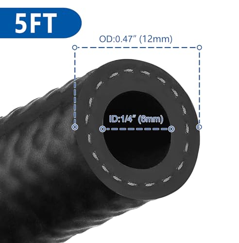 Rubber Fuel Hose Line Push Lock 1 (1/4" ID 5ft)