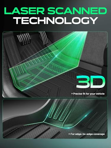 Automotive Floor Mats for Tesla Model Y 2020 (Black / 3-Piece Set)