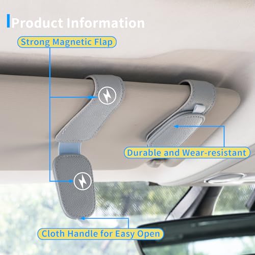 2 Packs Magnetic Sunglass Holder for Car Visor (Blue / 2pcs)