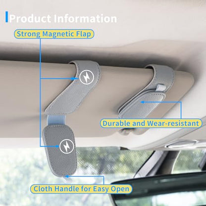 2 Packs Magnetic Sunglass Holder for Car Visor (Blue / 2pcs)