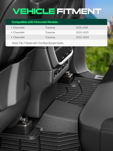 Automotive Floor Mats for Chevy Traverse 2018 (3PCS Floor Mats)