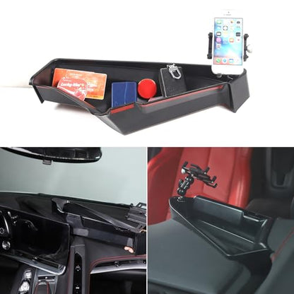 Dashboard Storage Tray Behind Navigation Screen with Phone Holder for Corvette C8 Stingray 2020 (Type B)
