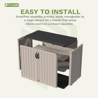26 cu.ft Resin Outdoor Storage Cabinet (Beige / 26 Cu FT Cabinet)