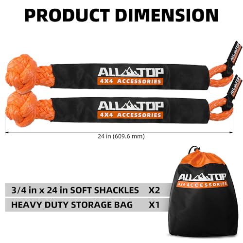 Synthetic Soft Shackle Rope 3 (3/4" x 24" Shackles)
