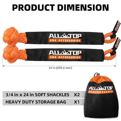 Synthetic Soft Shackle Rope 3 (3/4" x 24" Shackles)