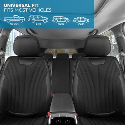 Curated Suede Leather Seat Covers for Cars & SUVs (Black (Suede) / Front Seats)
